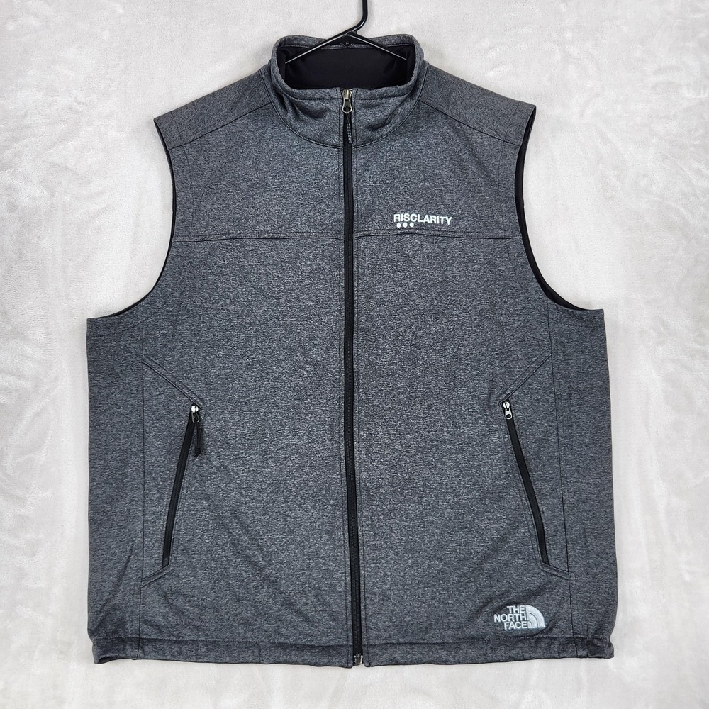 The North Face Vest Mens XL Gray Softshell Fleece Full Zip Outdoor NF0A3LGZ